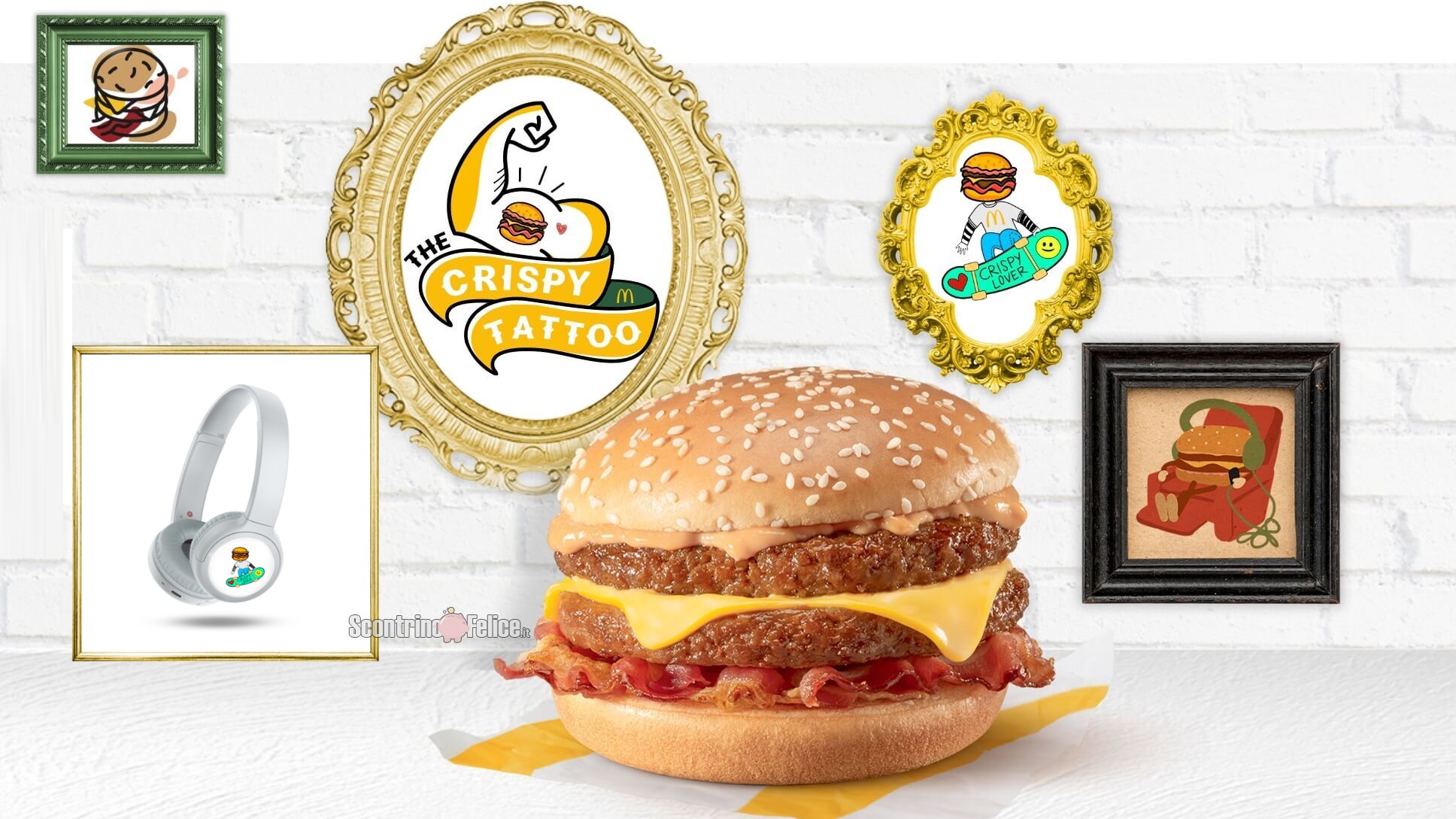 Concorso gratuito McDonald's “The Crispy Tattoo”: vinci 100 Cuffie Sony Bluetooth brandizzate