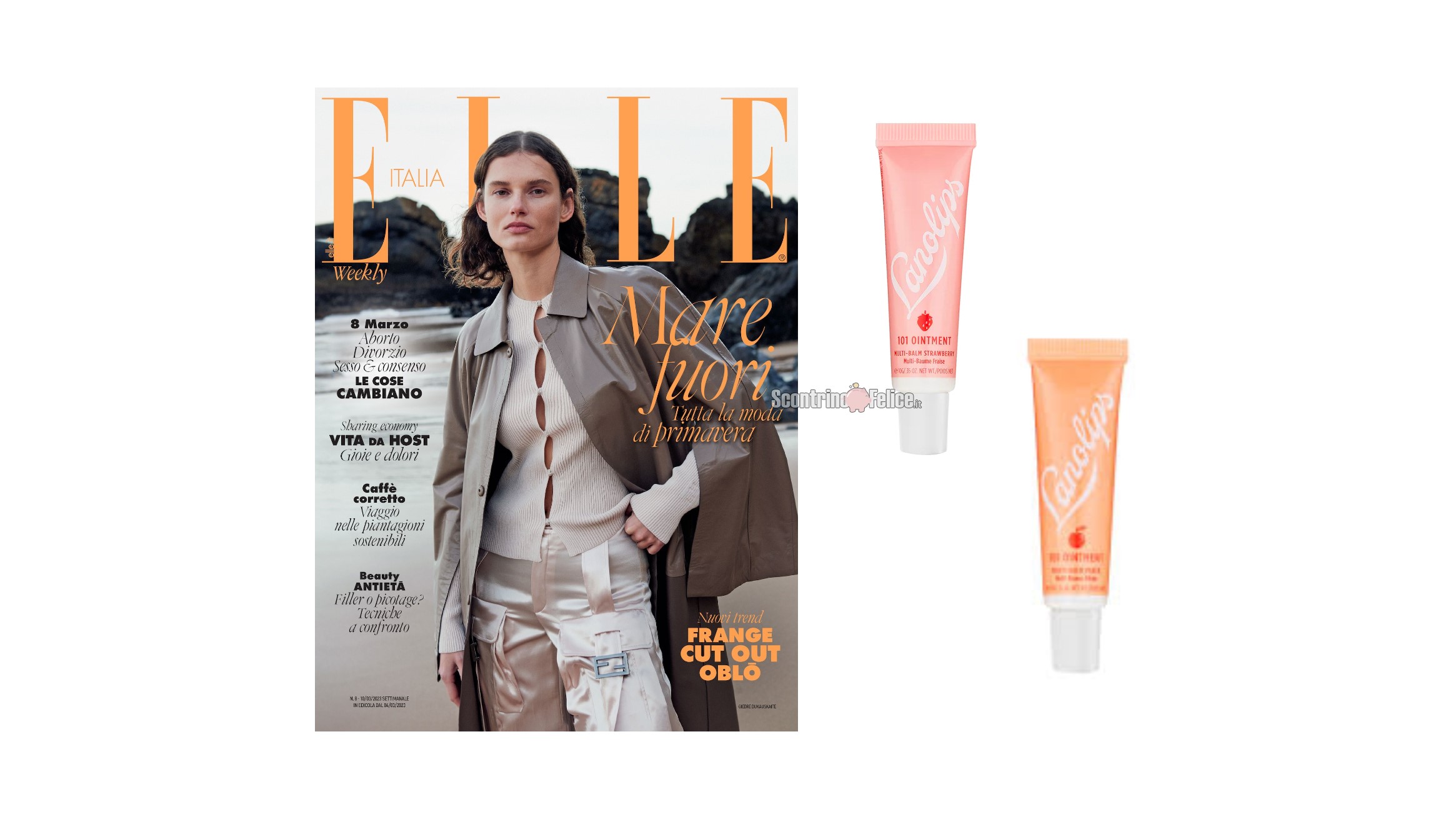 Omaggi in edicola: balsamo labbra Lanolips con ELLE