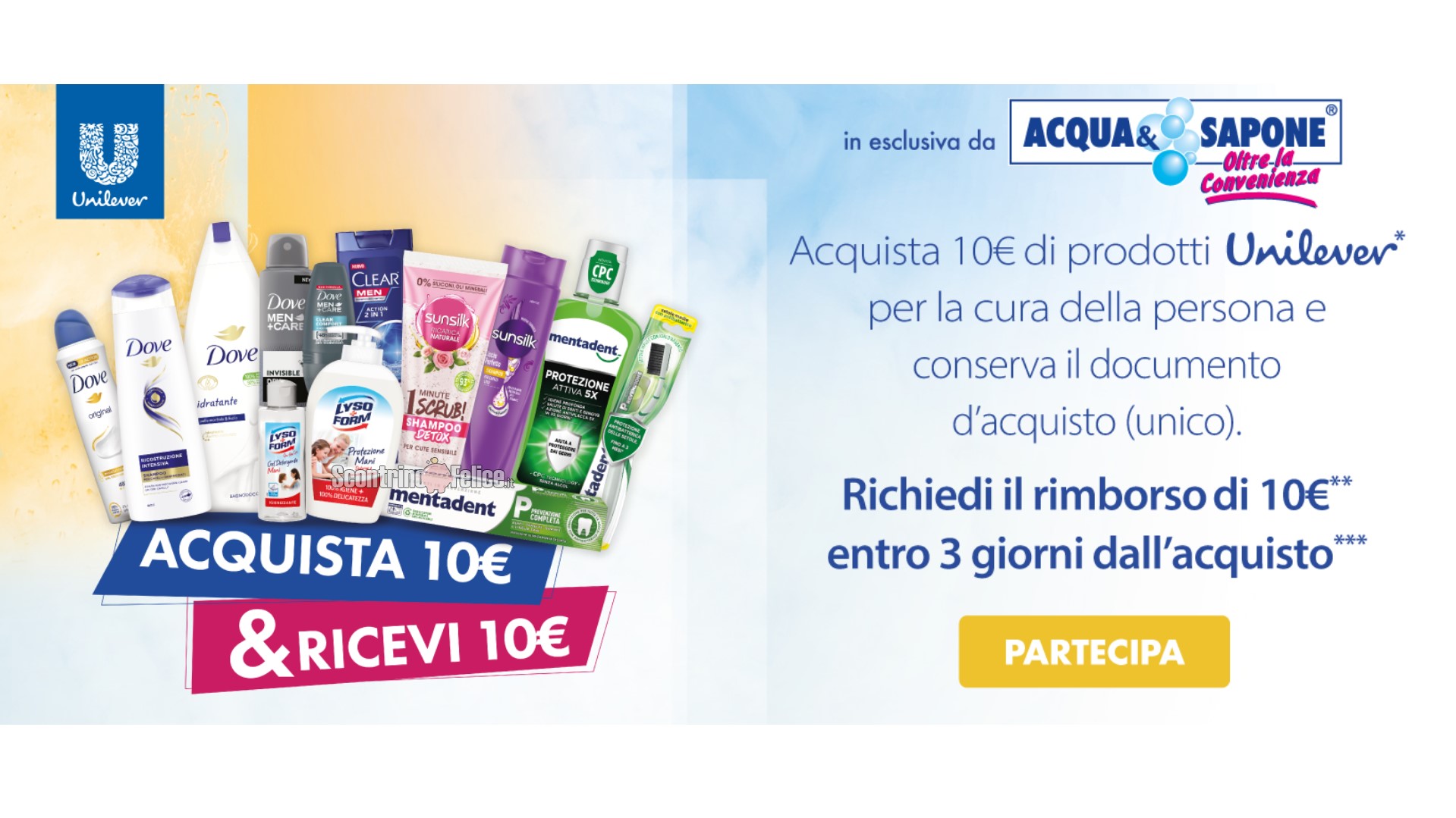 Cashback Unilever "Acquista 10€ & Ricevi 10€": come richiedere il rimborso