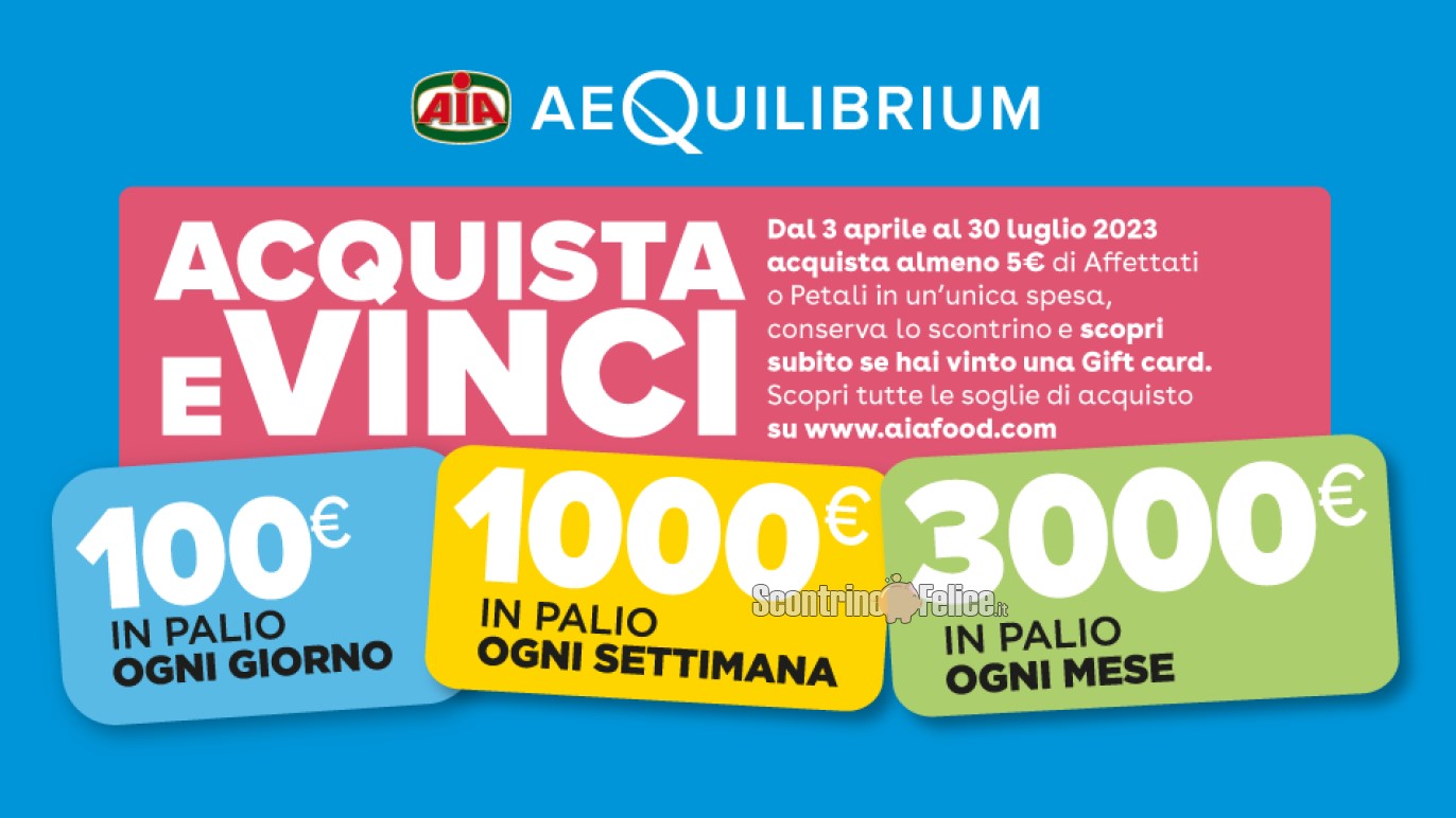 Concorso AeQuilibrium AIA: vinci gift card MyGiftCard Square fino a 3.000 euro!