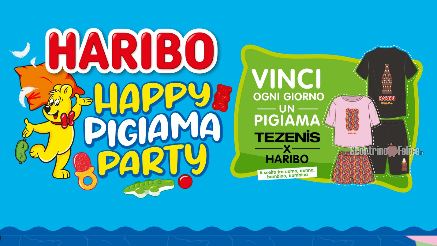 Concorso Haribo "Happy Pigiama Party": vinci 1 pigiama Tezenis ogni giorno