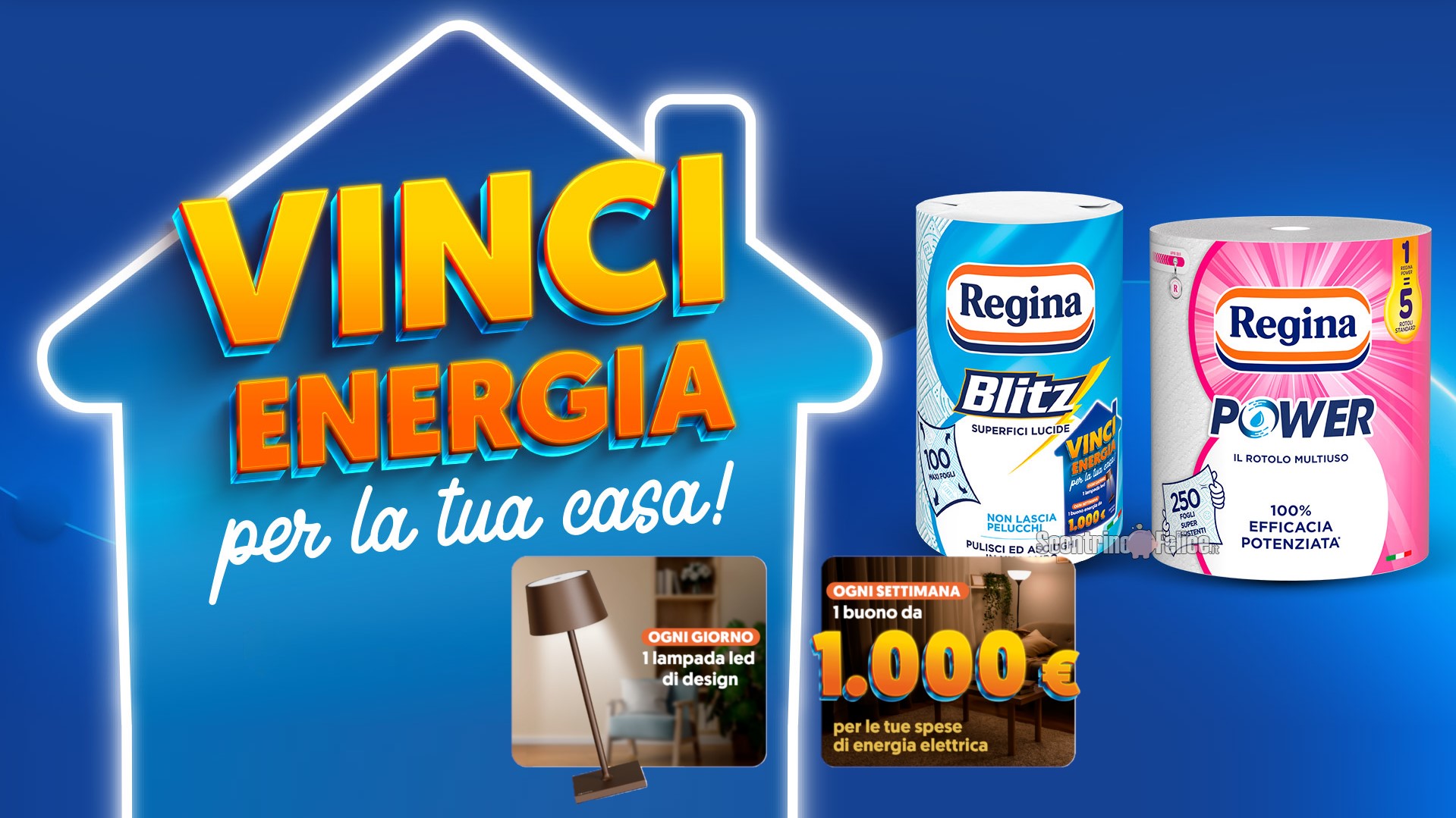 Concorso Regina “Vinci Energia Per La Tua Casa”: in palio lampada led di design e Buono energia da 1000 euro!