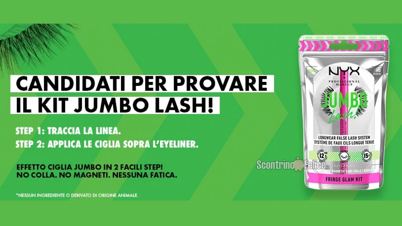 Diventa tester kit Jumbo Lash Fringe Glam di Nyx