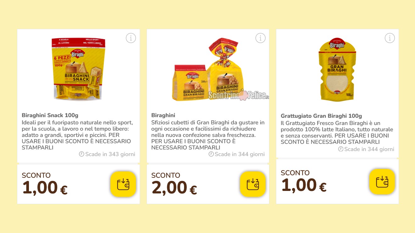 Buoni sconto Biraghi da stampare subito!