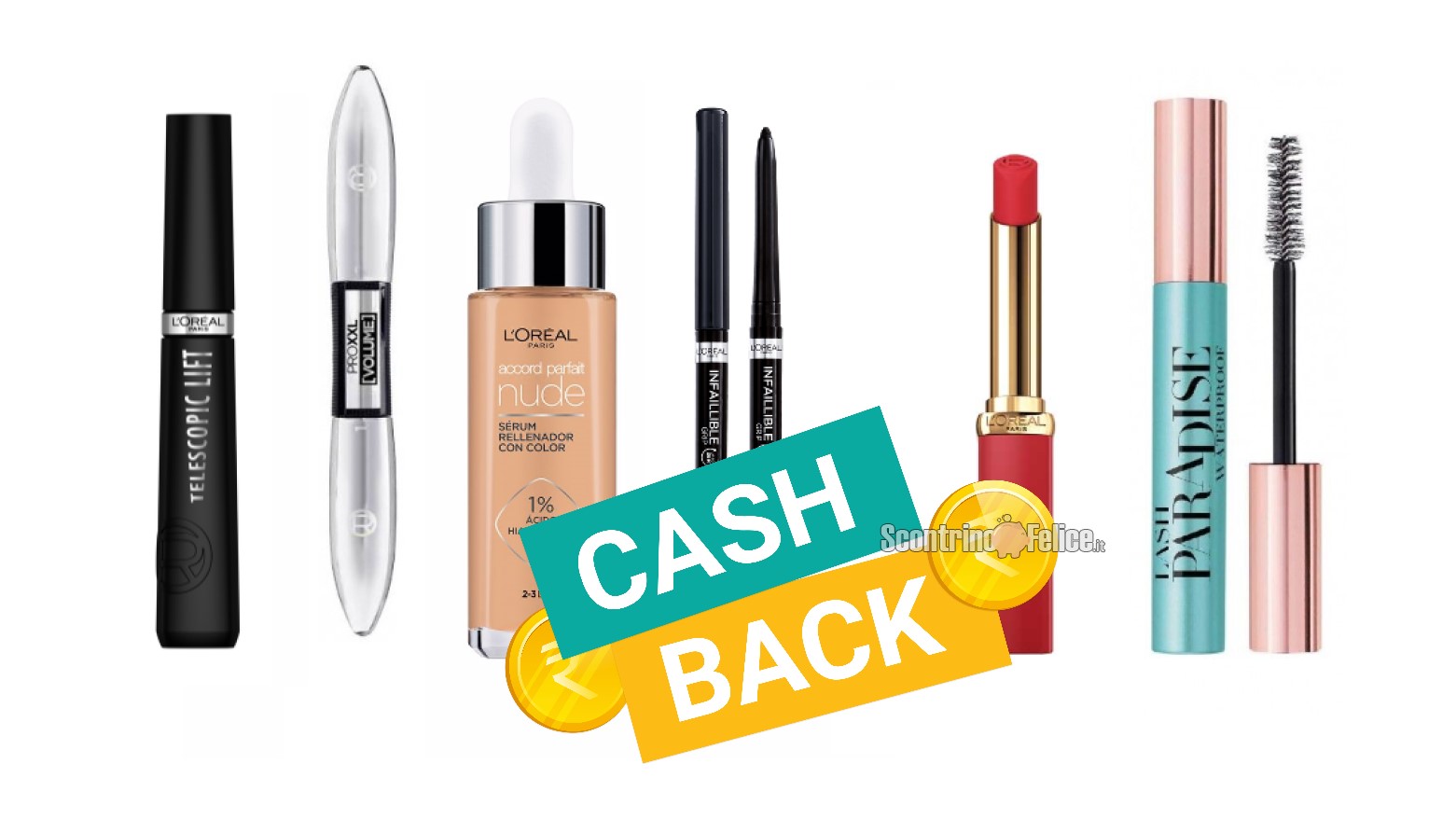 Cashback L’oréal Paris Make Up: spendi 15 euro e ricevi un rimborso di 5 euro