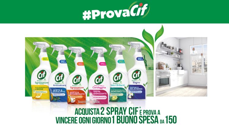 Concorso CIF Spray #ProvaCif: vinci ogni giorno 1 buono spesa da 150 euro