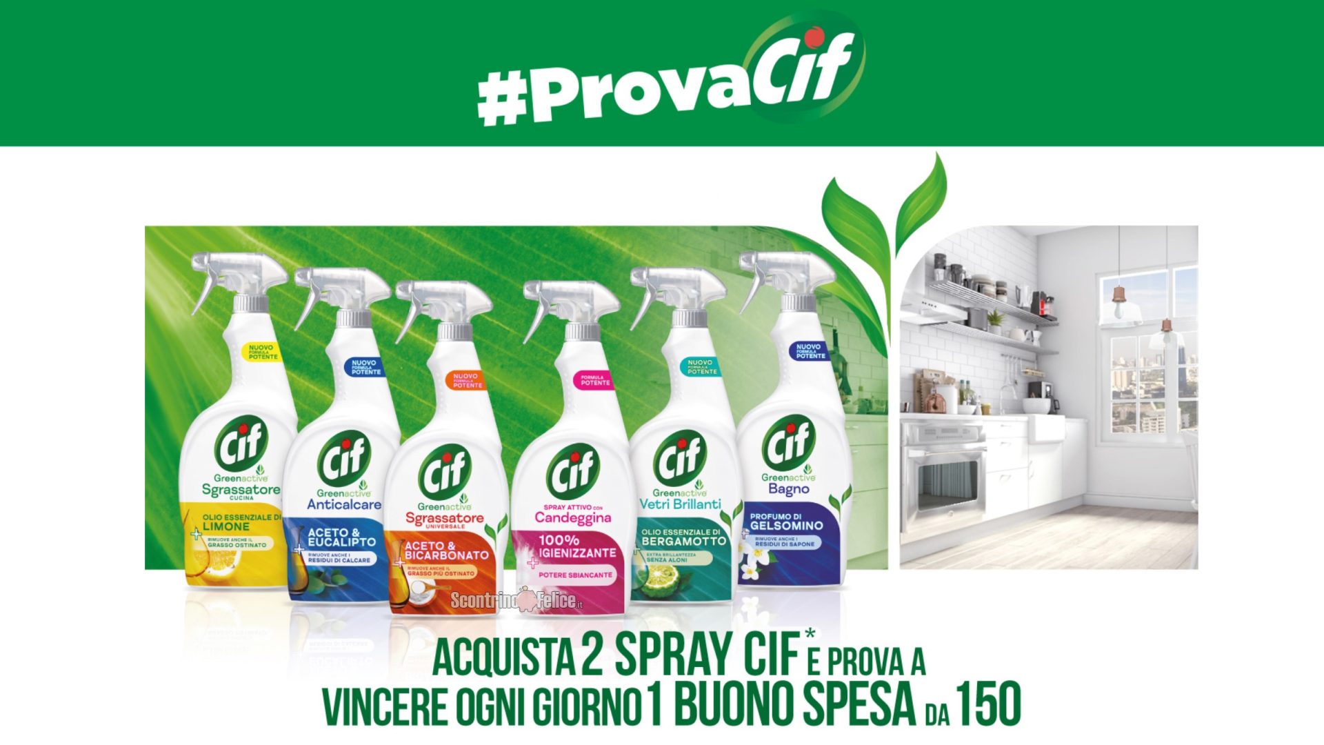 Concorso CIF Spray #ProvaCif: vinci ogni giorno 1 buono spesa da 150 euro