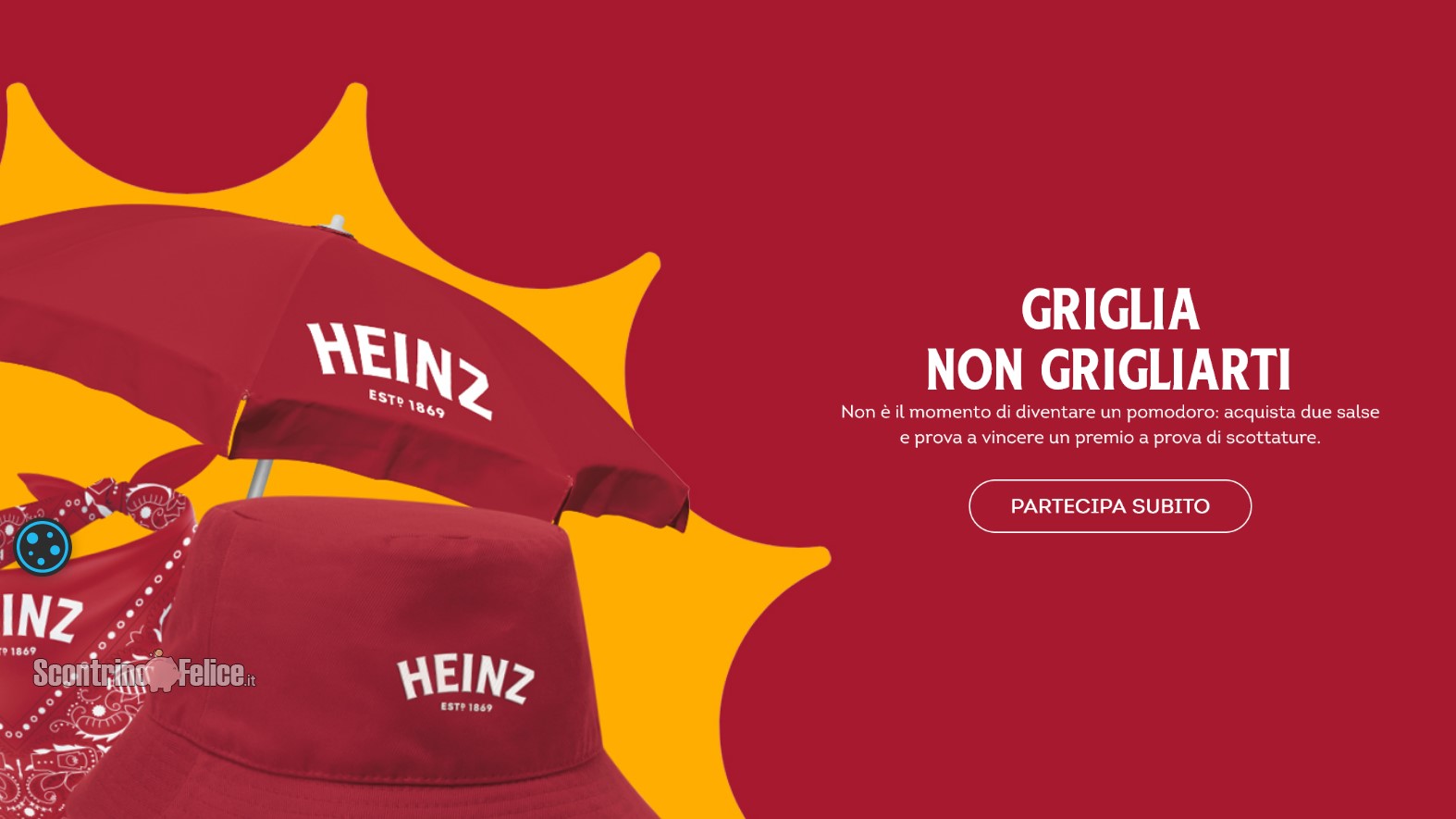 Concorso Heinz "Griglia non grigliarti": vinci Ombrelloni, Cappellini e Bandane