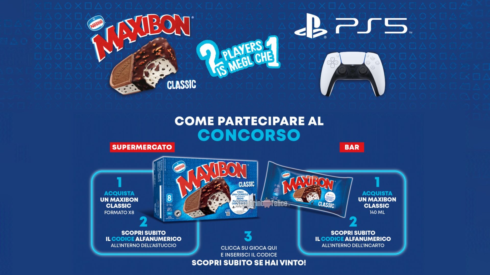Concorso Maxibon “Two Players is megl’ che uan”: vinci premi Playstation