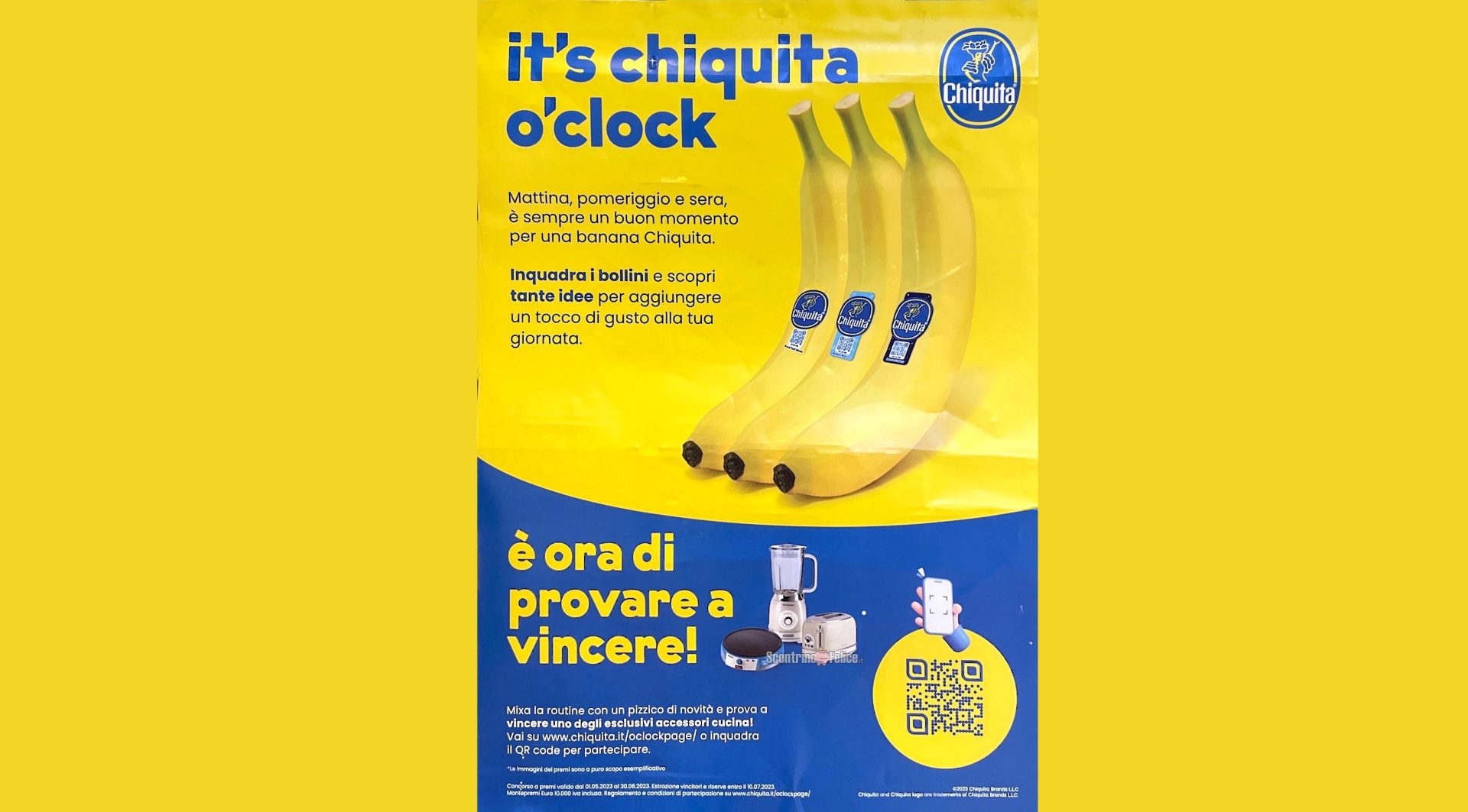 Concorso gratuito Chiquita vinci premi Ariete