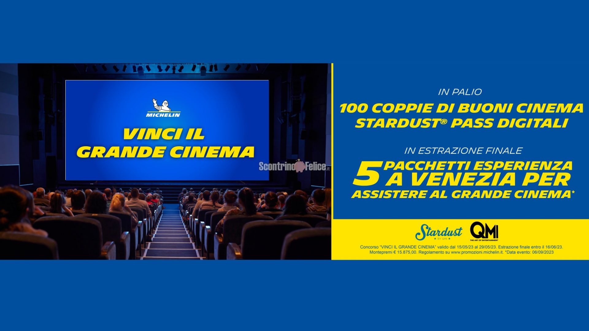 Concorso gratuito Michelin: vinci biglietti cinema e Pacchetti Esperienza a Venezia