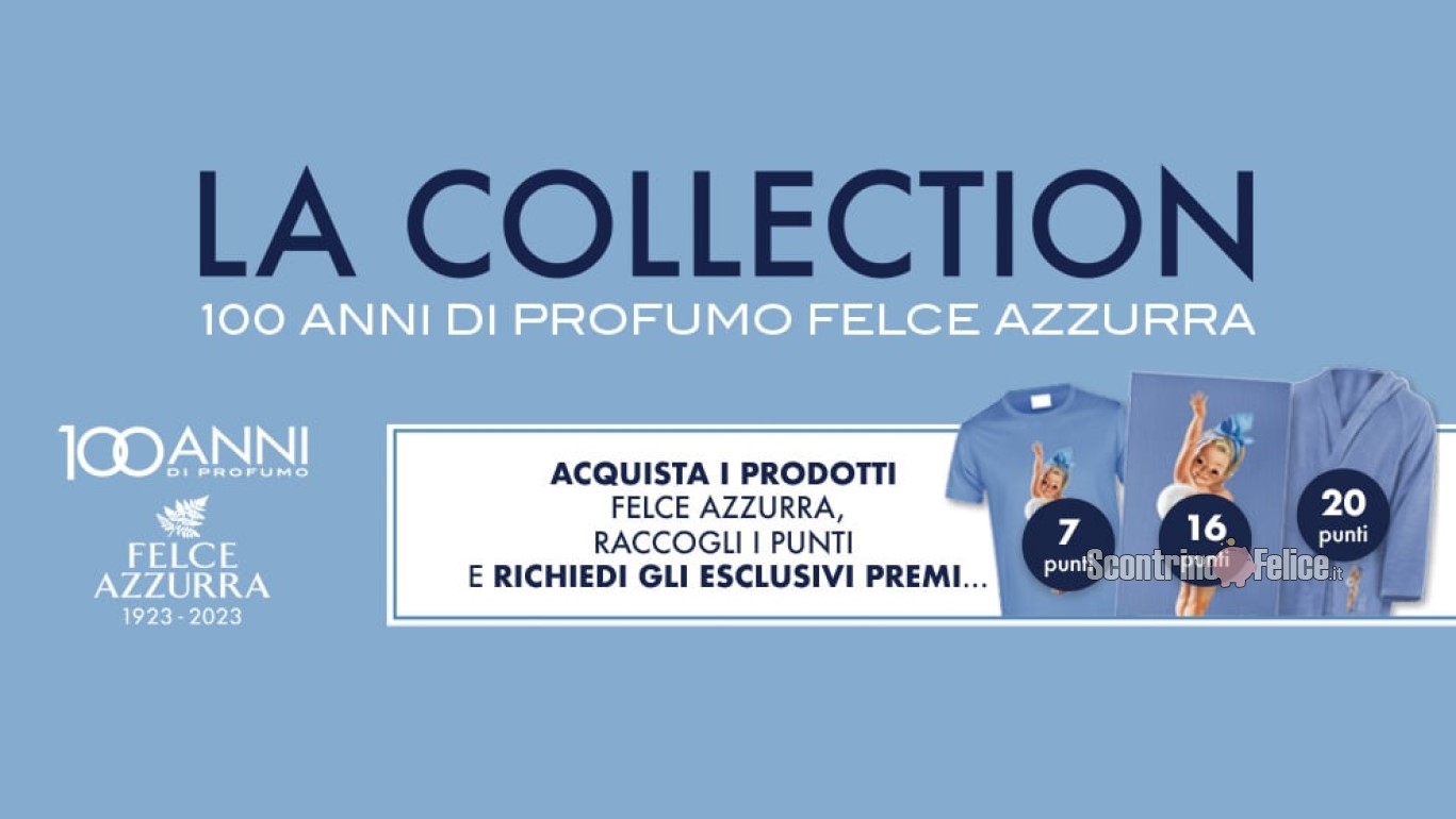 Raccolta punti Felce Azzurra "Collection 100 anni di profumo": richiedi i premi brandizzati