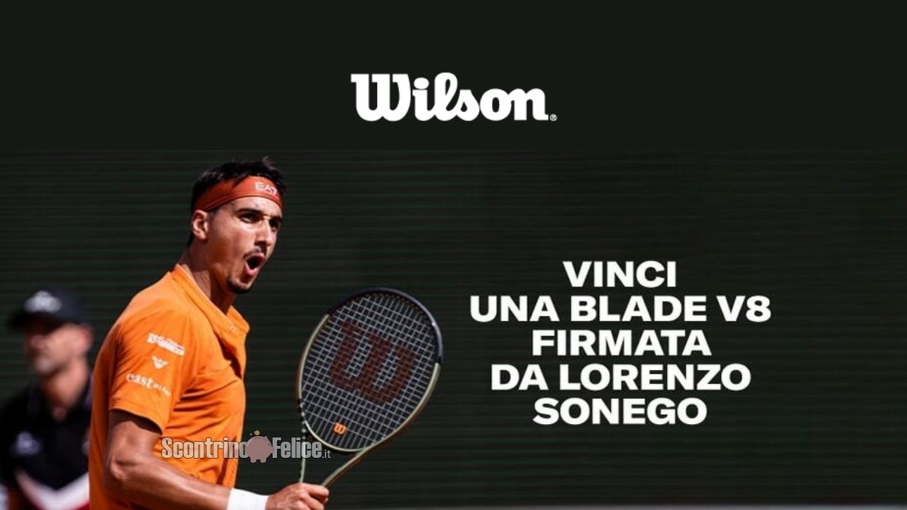 Vinci gratis una racchetta da tennis Wilson autografata da Lorenzo Sonego