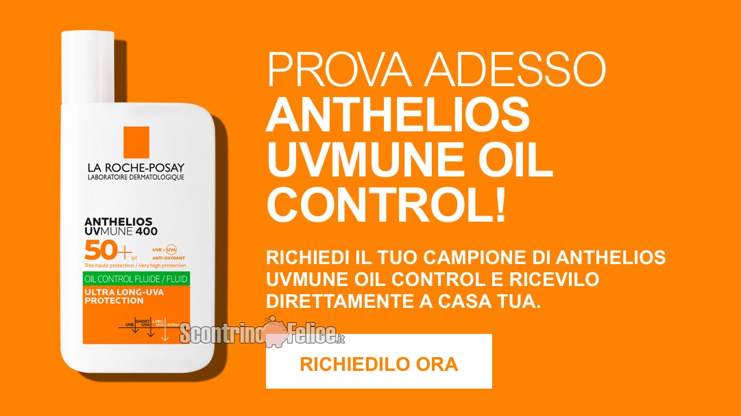 Campione omaggio Anthelios UVMune 400  Fluido Oil Control SPF50+ di La Roche Posay da richiedere subito 2