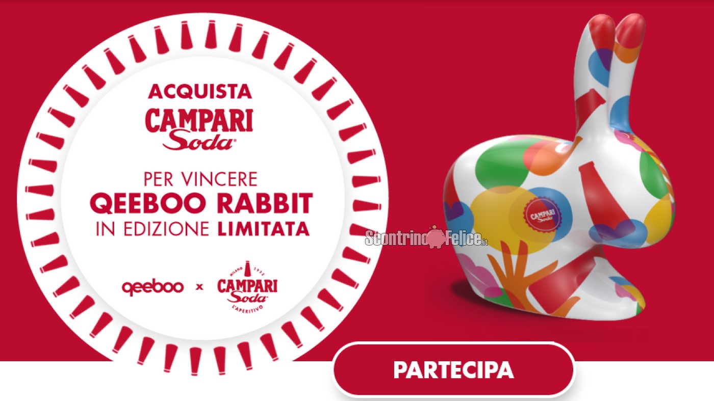 Concorso Campari Soda 2023: vinci Qeeboo Rabbit in edizione limitata
