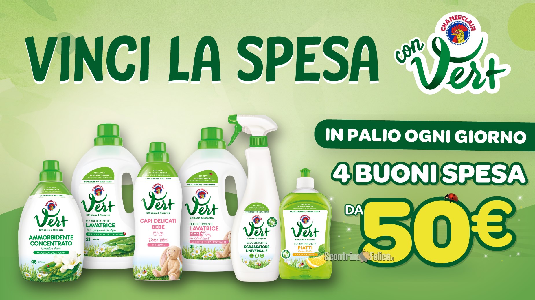 Concorso Chanteclair "Vinci la spesa con Vert": in palio 480 Buoni Spesa da 50 euro