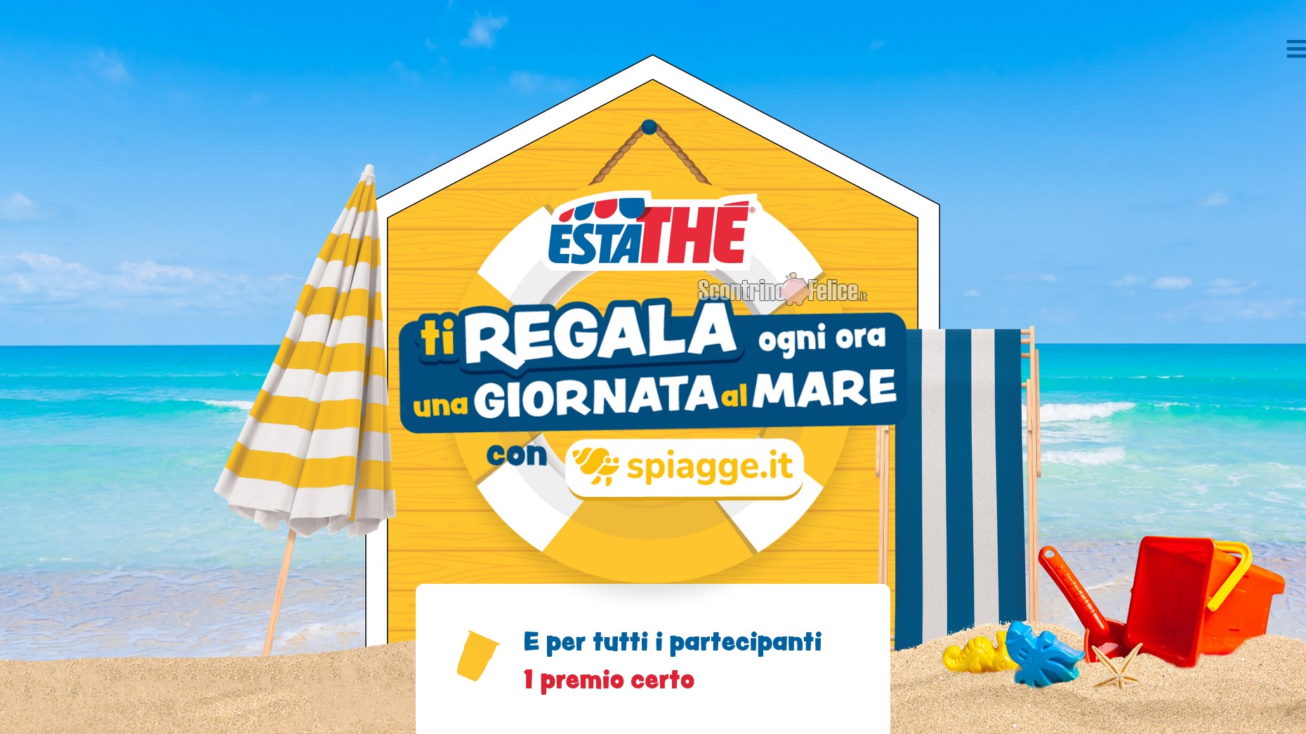 Concorso Estathè: vinci 1 buono per una giornata in spiaggia ogni ora