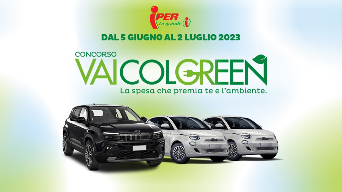 Concorso Iper La Grande I “Vai Col Green 2023”: vinci carte spesa, automobili Fiat e Jeep e non solo!