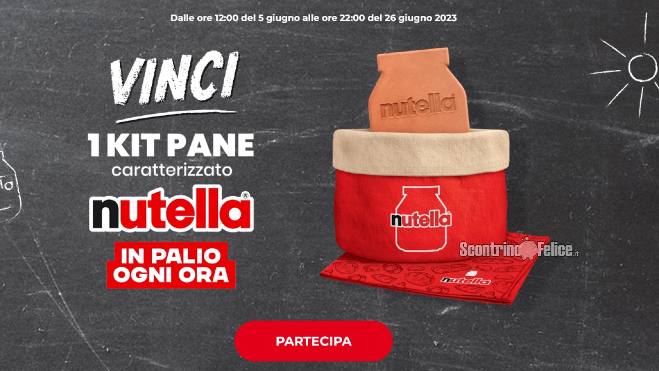 Concorso Nutella: vinci 1 kit pane ogni ora