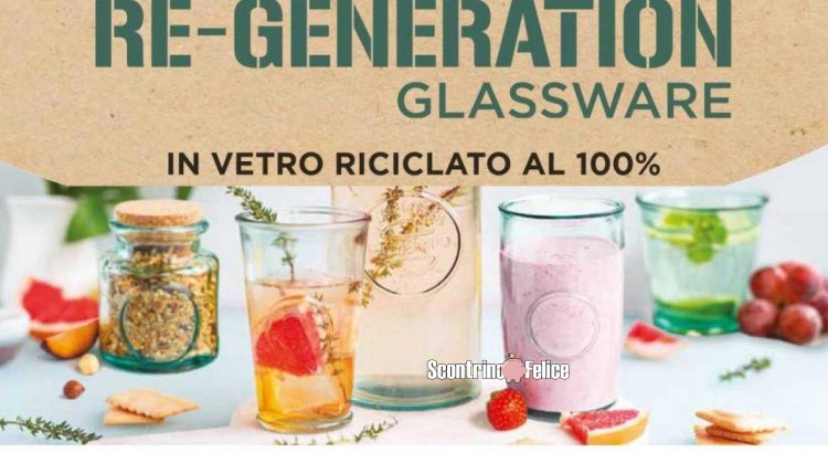 Raccolta punti Coop Re-Generation Glassware 2023 colleziona i contenitori in vetro riciclato