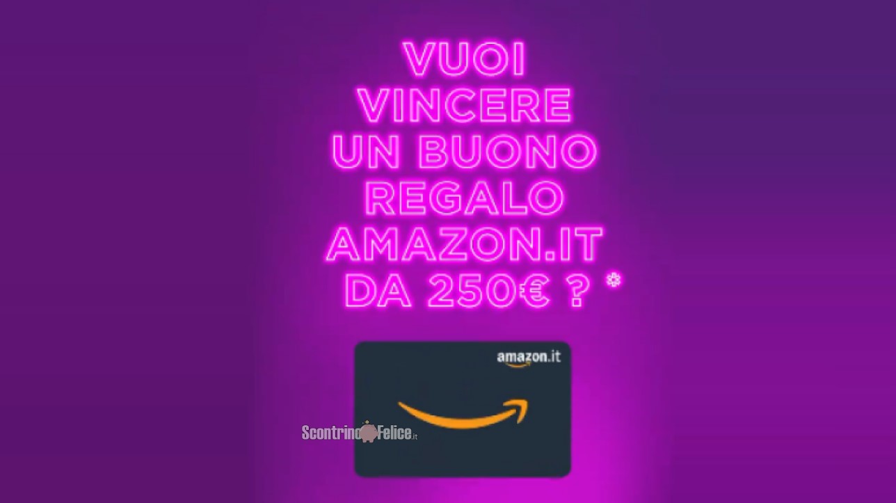 Vinci GRATIS 15 buoni Amazon da 250 euro con Tiscali