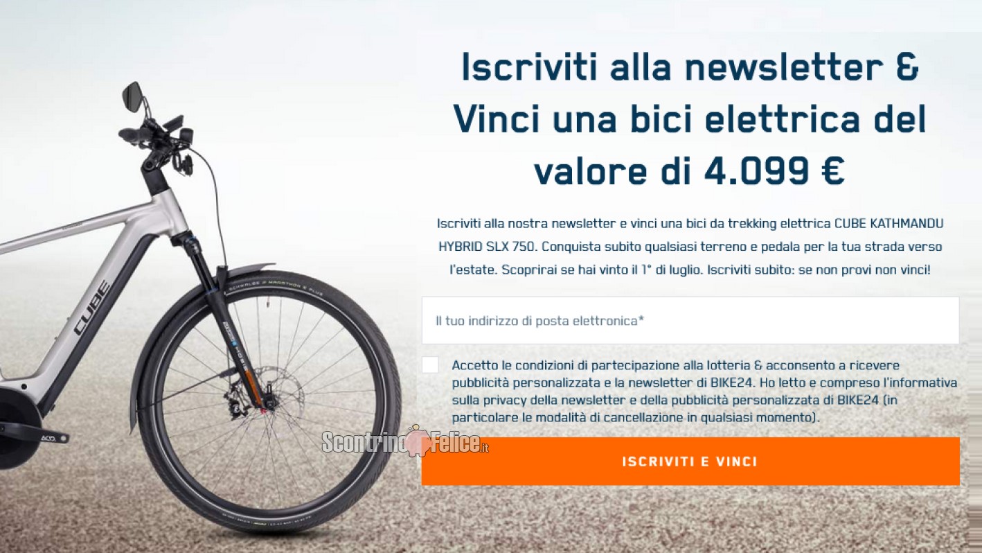Vinci GRATIS una bici elettrica del valore di 4.099 euro!