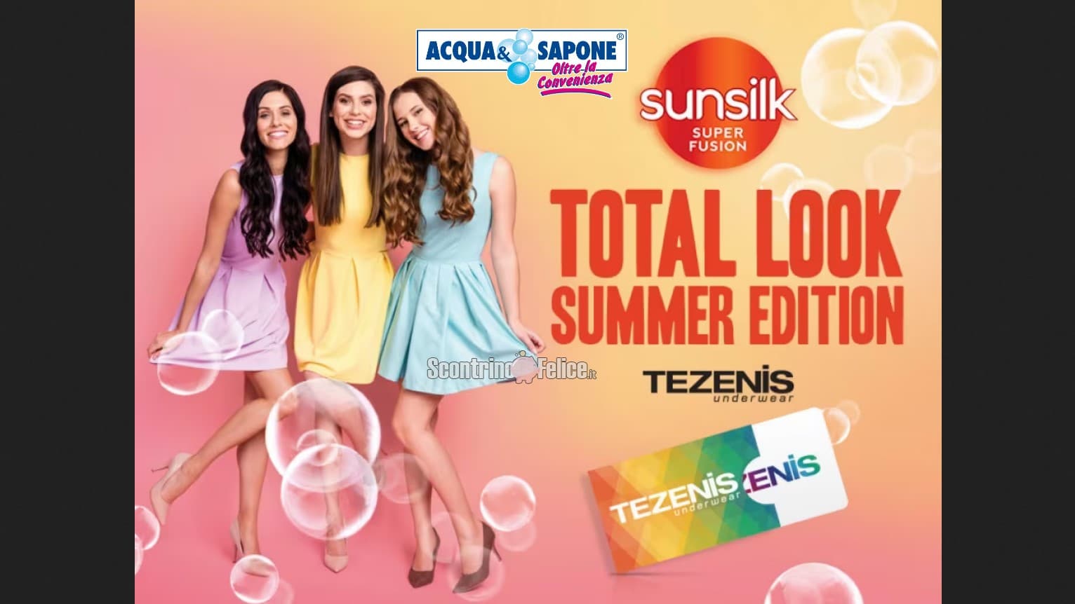 Concorso Sunsilk Total Look Summer Edition da Acqua e Sapone: vinci gift card Tezenis