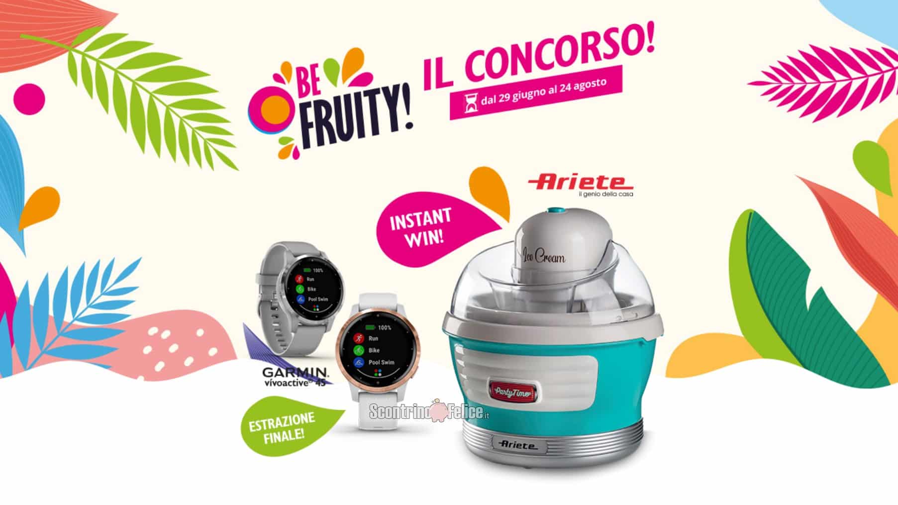 Concorso gratuito BeFruity: vinci gelatiera Ariete e smartwatch Garmin