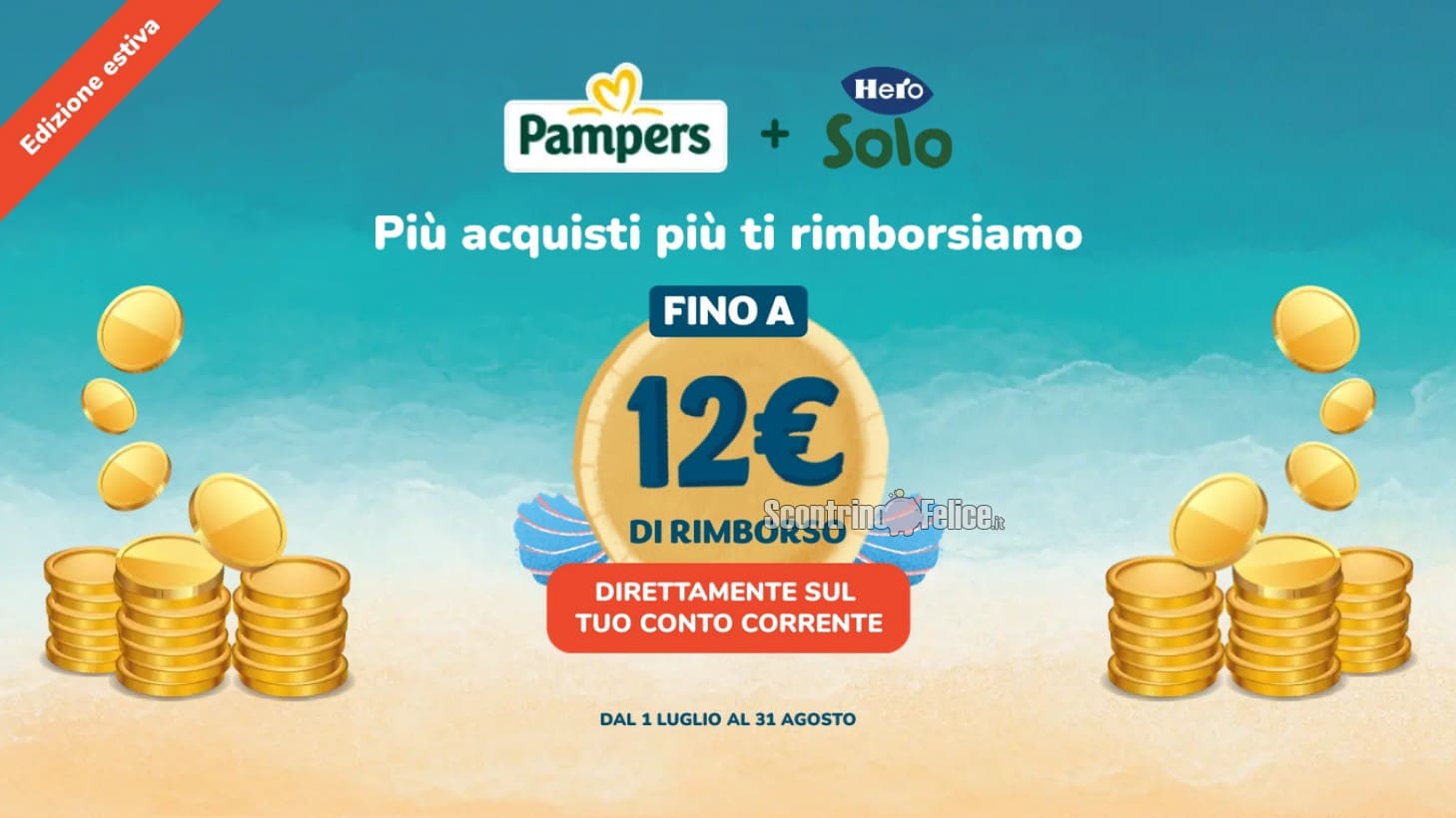 Summer Cashback Pampers e Hero SOLO: ricevi un rimborso fino a 12 euro