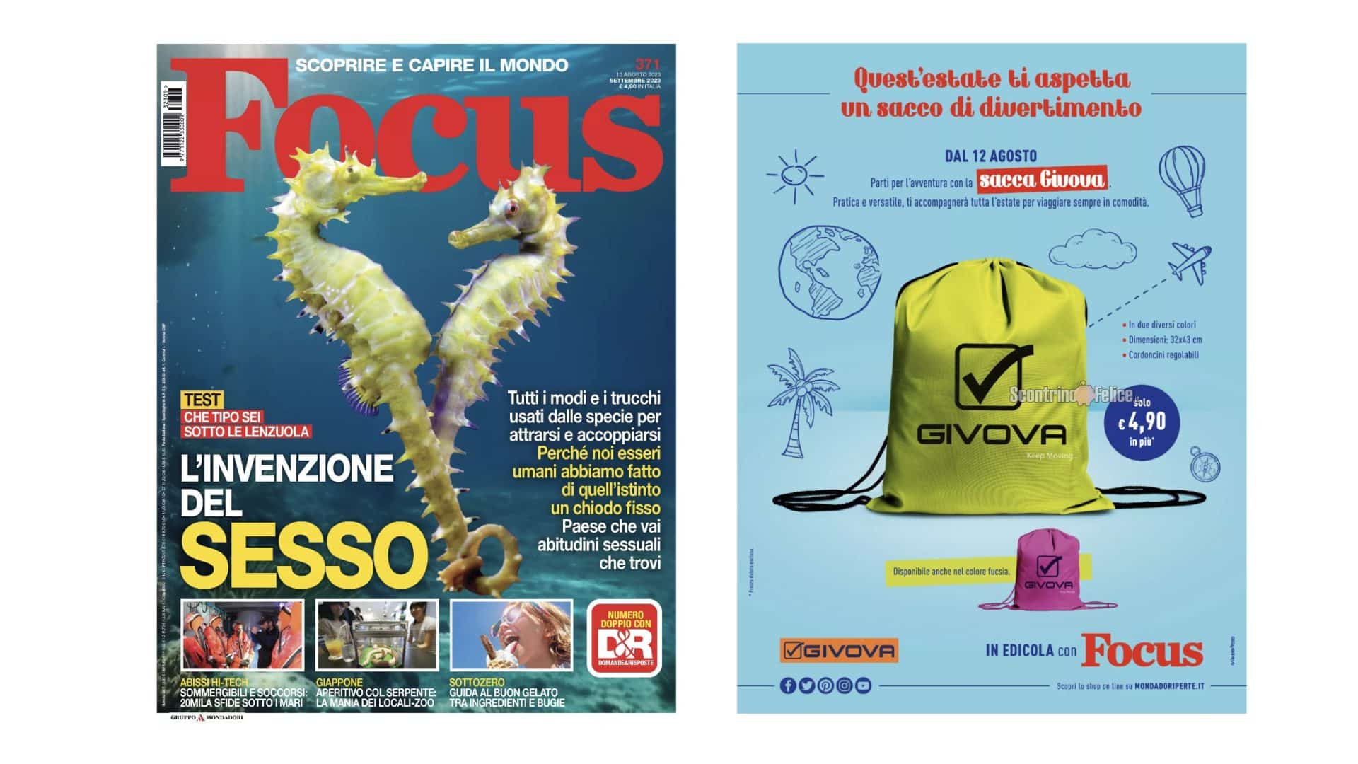 Affari in Edicola sacca Givova con Focus