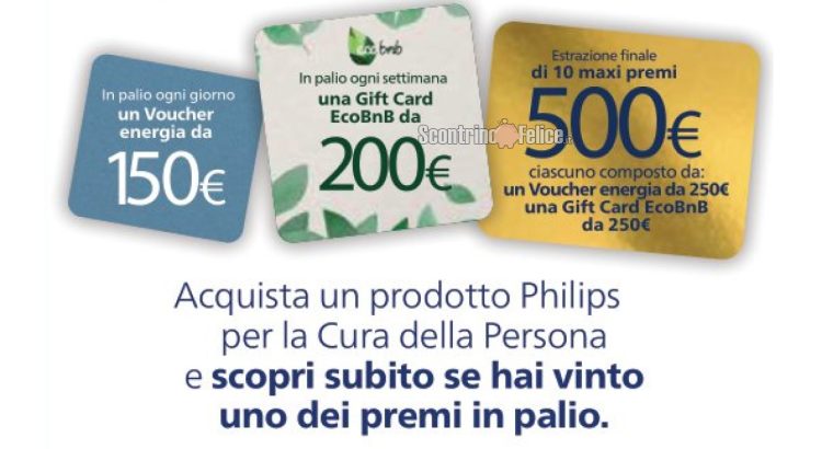 Concorso “100 anni di Philips in Italia”: vinci voucher energia e card EcoBnB fino a 500 euro