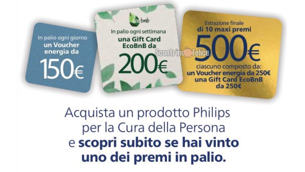 Concorso “100 anni di Philips in Italia”: vinci voucher energia e card EcoBnB fino a 500 euro