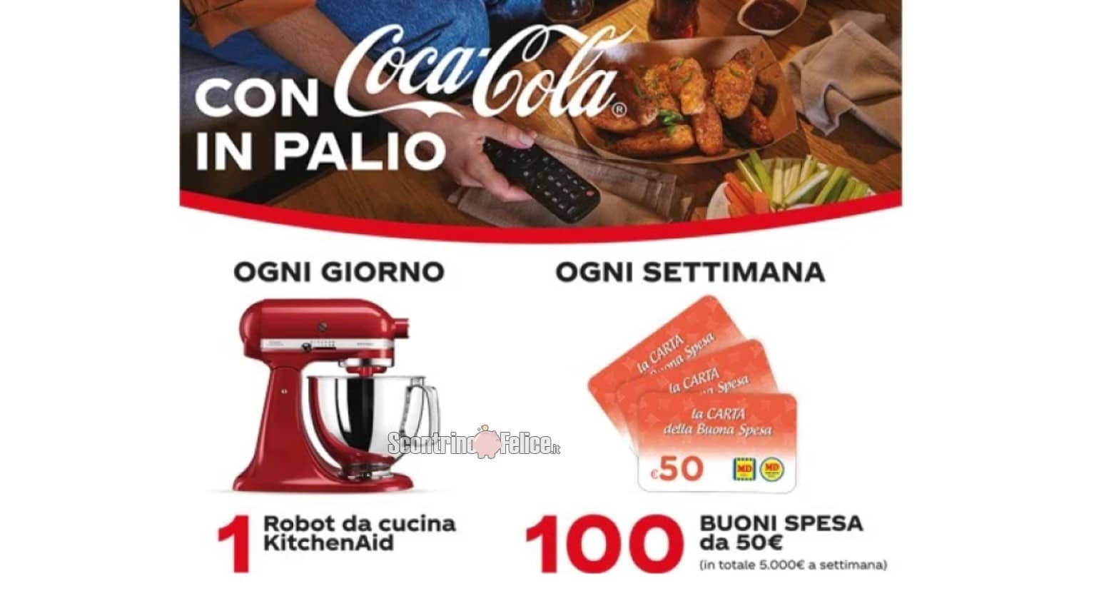 Concorso Coca Cola da MD: vinci KitchenAid Artisan e buoni spesa da 50 euro