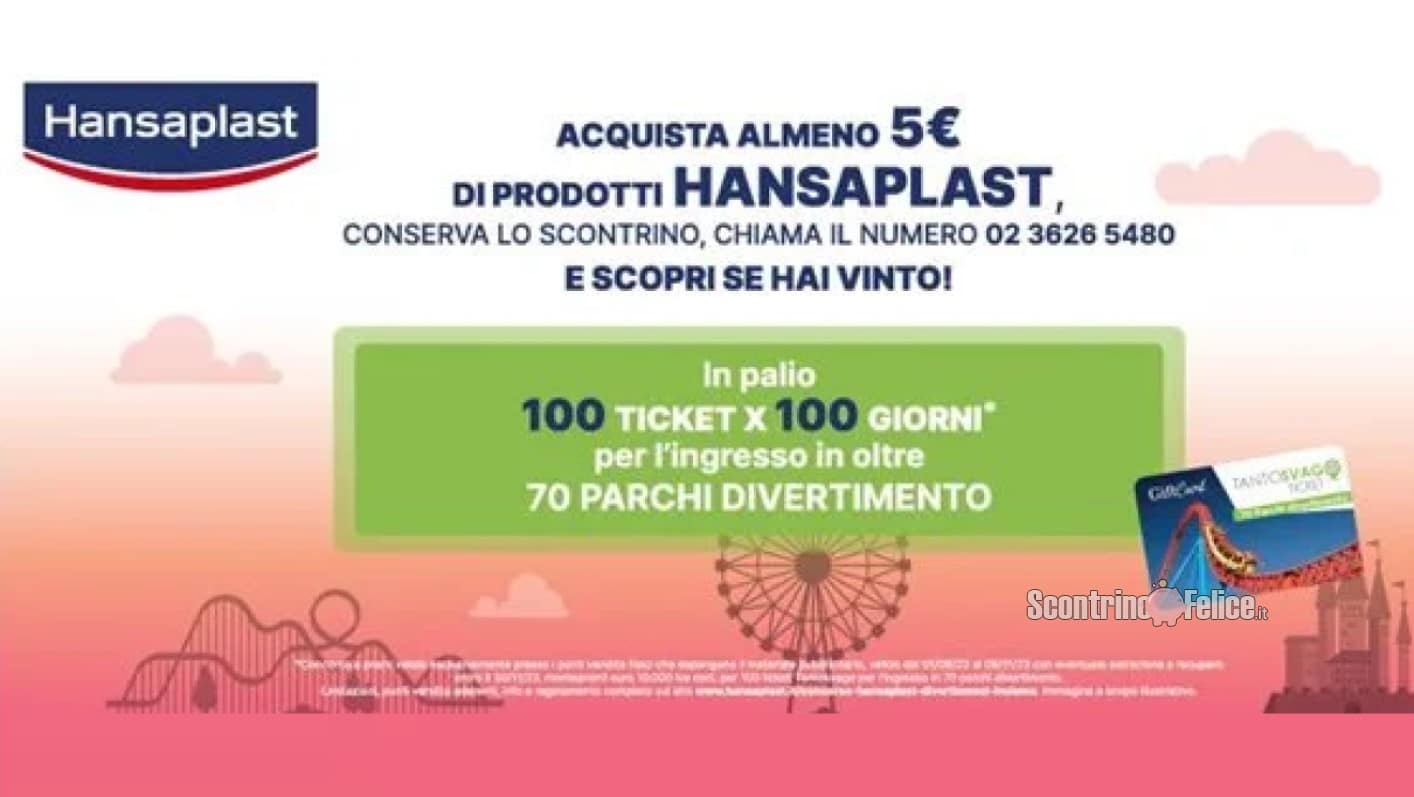 Concorso Hansaplast “Divertiamoci insieme”: in palio 100 Gift Card Tantosvago