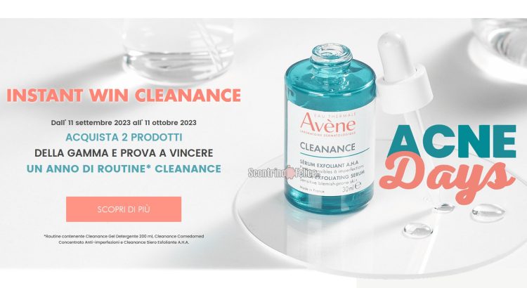Concorso Avène: vinci 1 anno di routine Cleanance