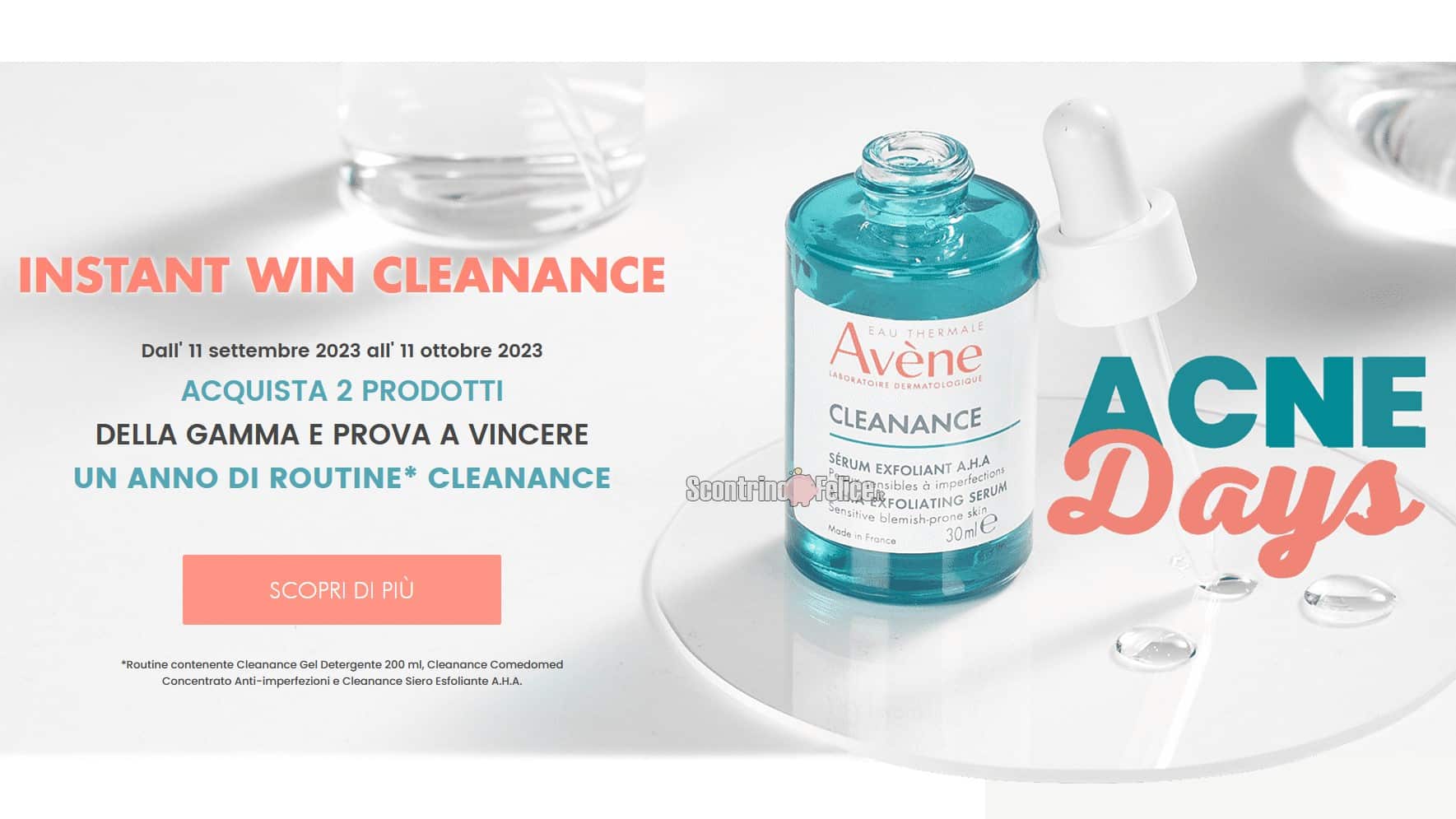 Concorso Avène: vinci 1 anno di routine Cleanance
