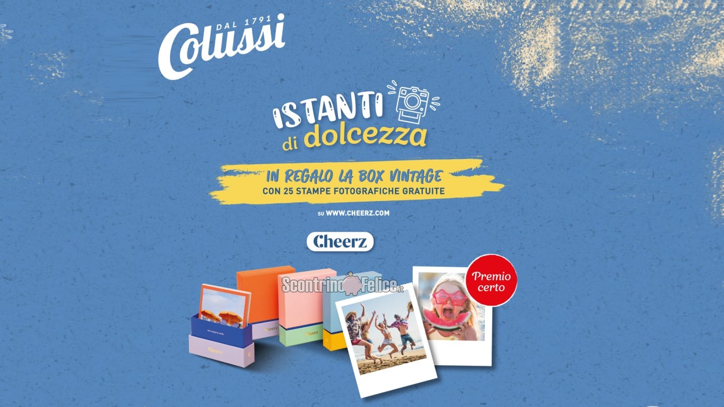 Premio certo Colussi "Istanti di dolcezza": ricevi una Cheerz Box con 25 stampe fotografiche