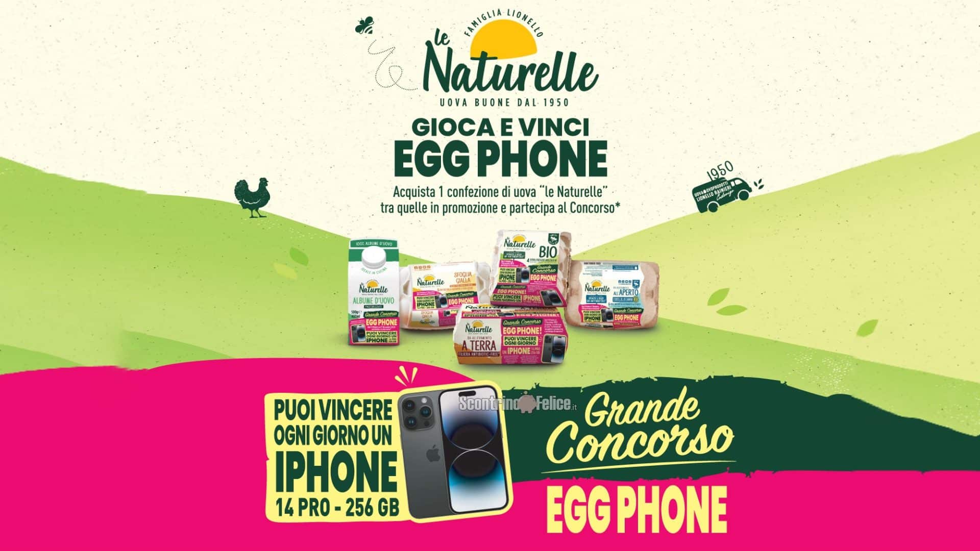 Concorso uova Naturelle: vinci ogni giorno 1 iPhone 14 Pro
