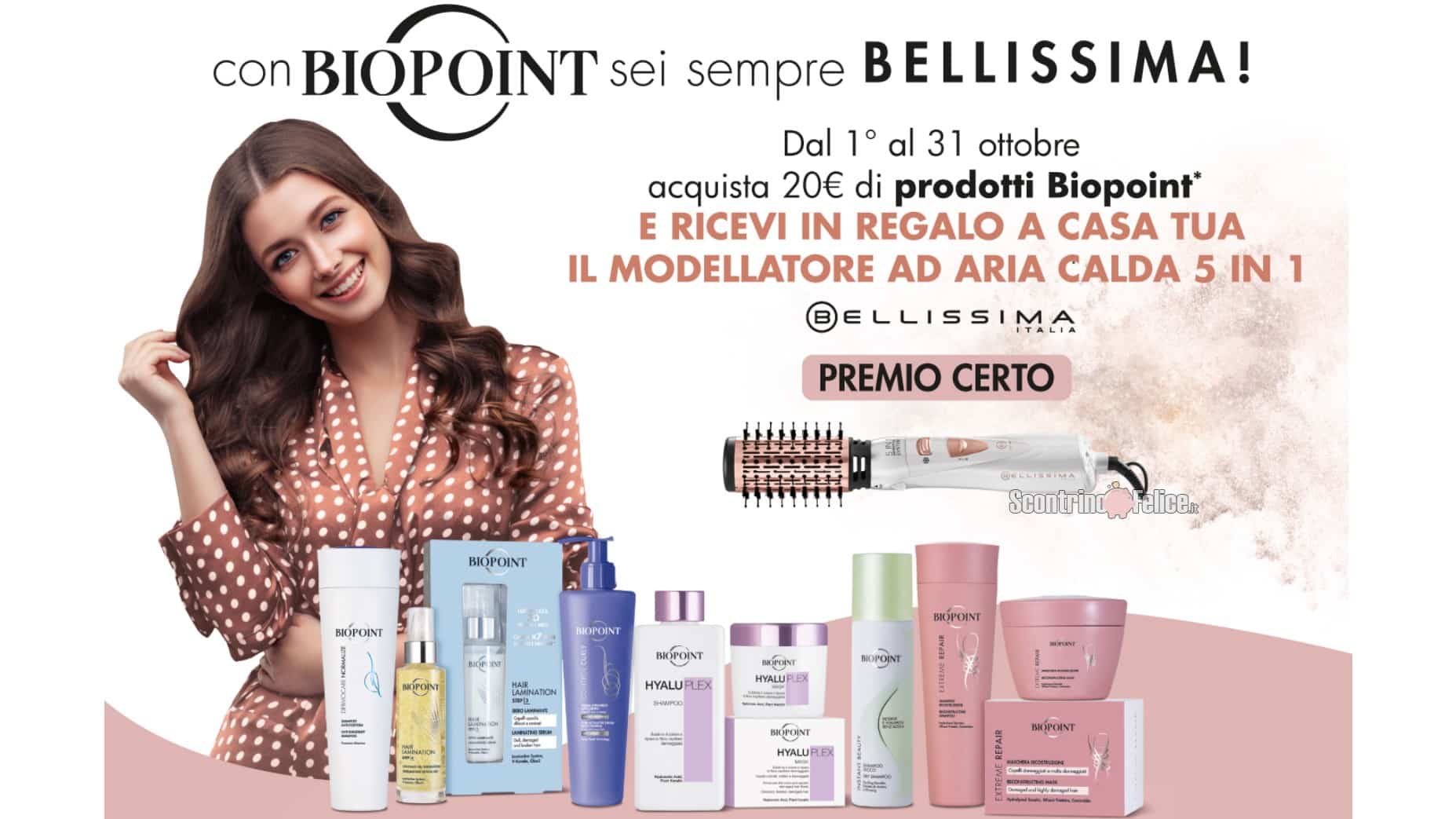 Premio certo Biopoint: ricevi in regalo il modellatore ad aria calda 5 in 1 Bellissima Imetec