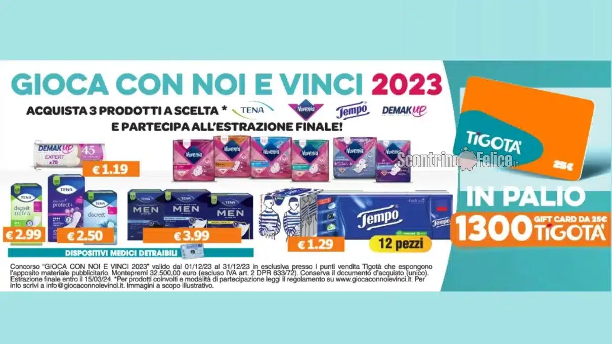 Concorso "Gioca con noi e vinci 2023": in palio gift card Tigotà