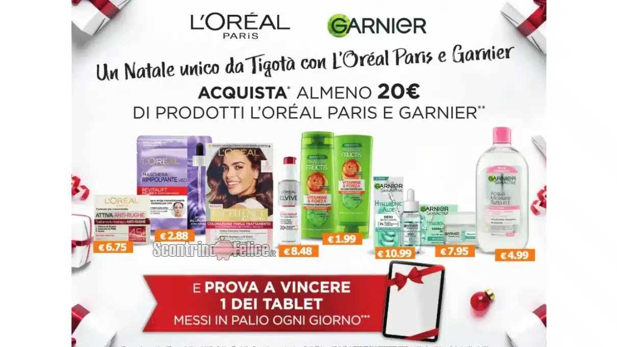 Concorso L'Oreal e Garnier da Tigotà: vinci tablet iPad