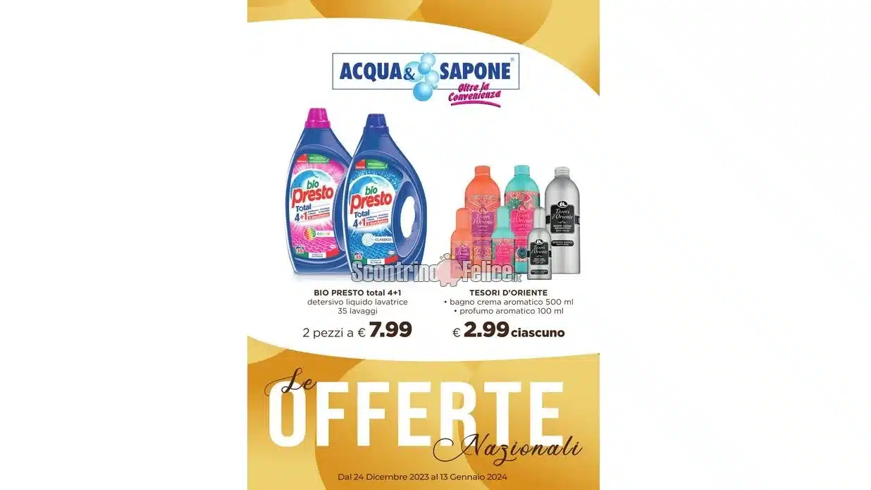 Anteprima Nuovo Volantino Acqua e Sapone Nazionale