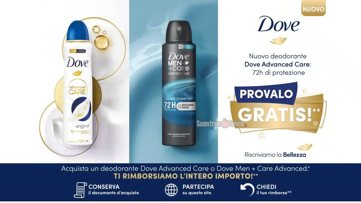 Cashback Dove Advanced Care Provalo Gratis