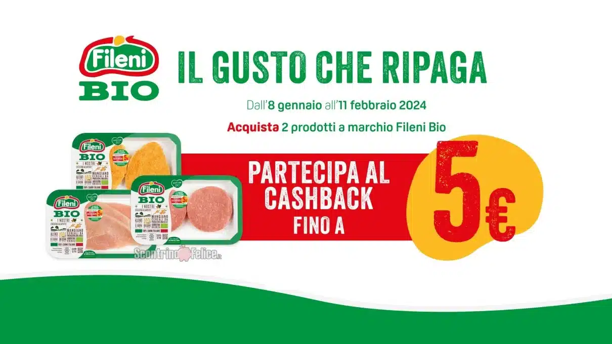 Cashback Fileni: ricevi un rimborso di 5 euro