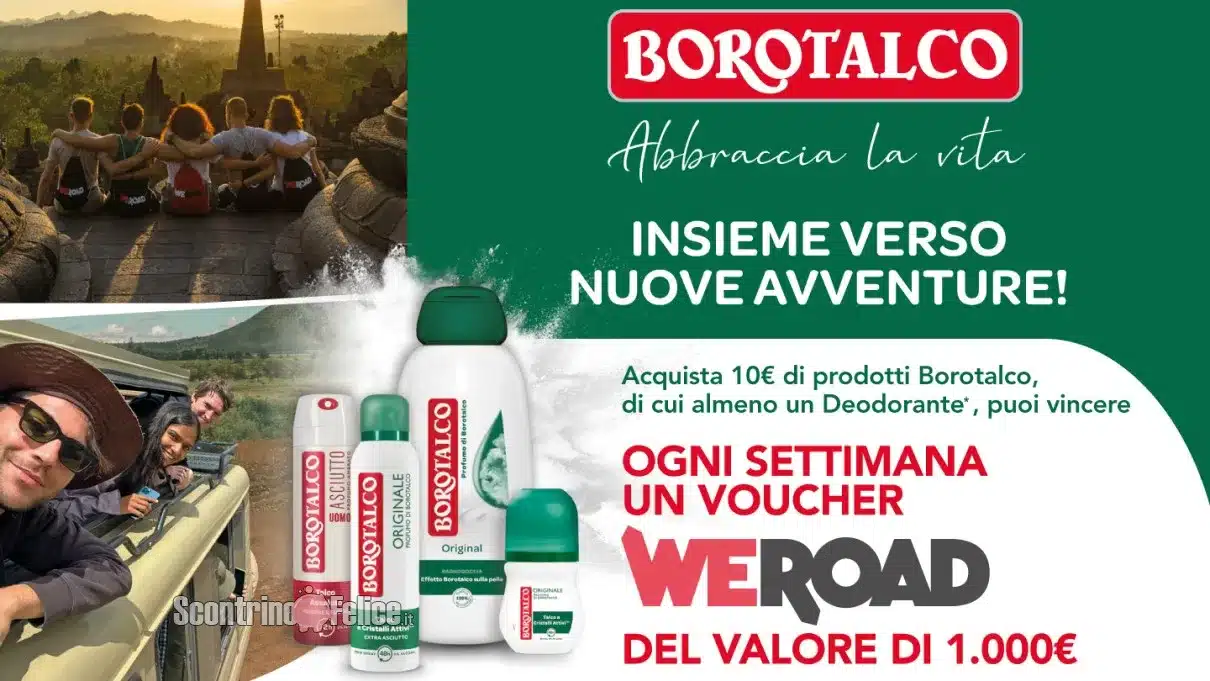 Concorso Borotalco: in palio 10 voucher WeRoad da 1.000 euro