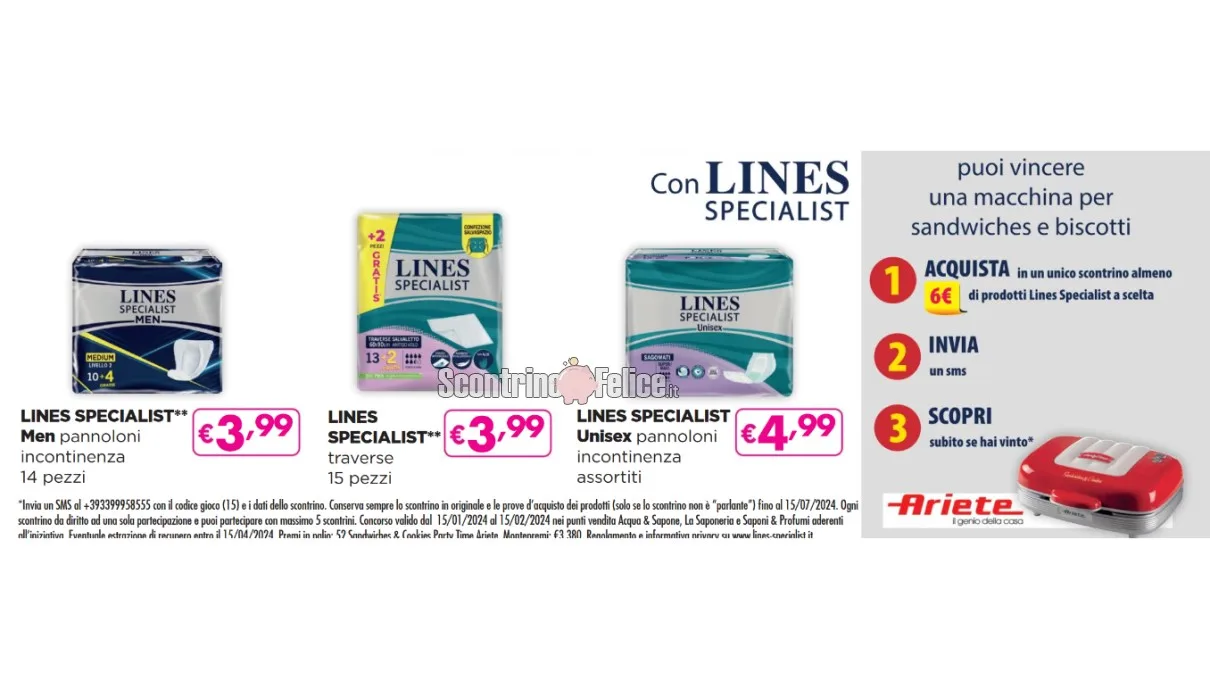 Concorso Lines Specialist: vinci macchina per sandwich e biscotti Ariete