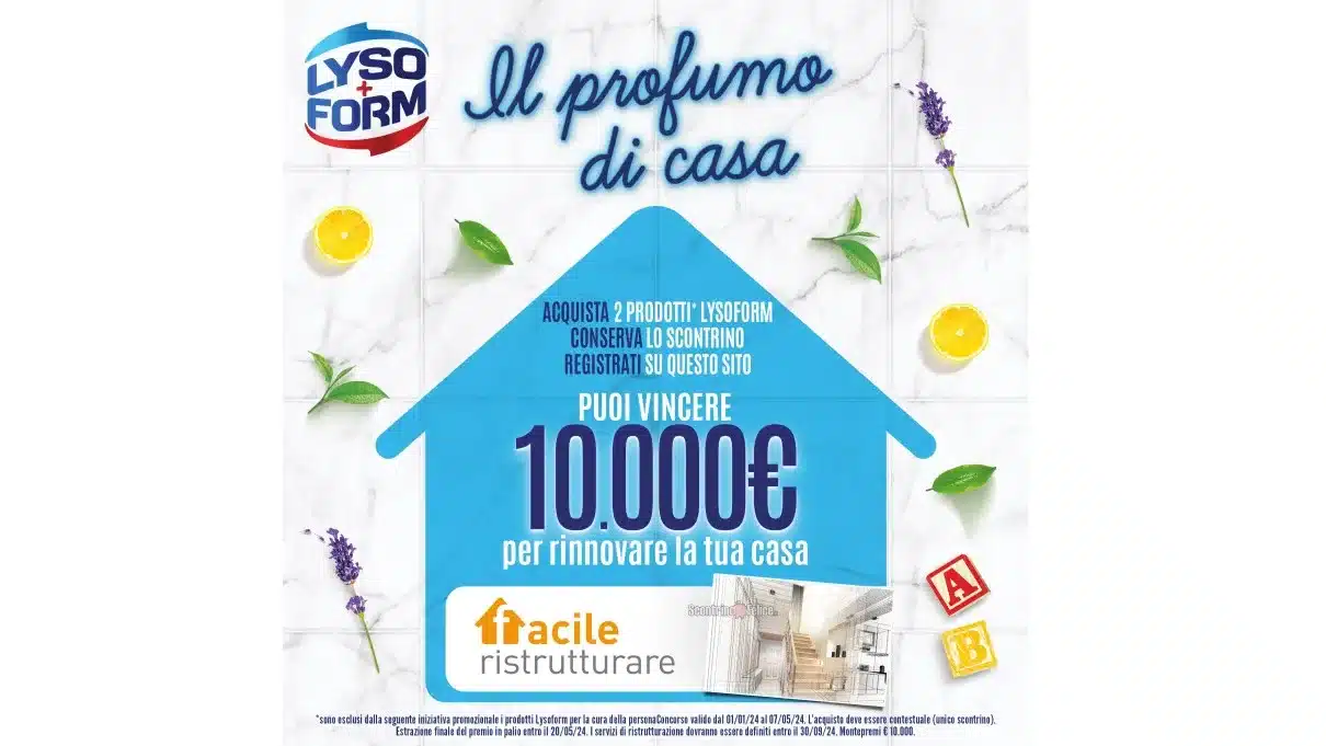 Concorso Lysoform: vinci 10.000 euro per rinnovare la tua casa