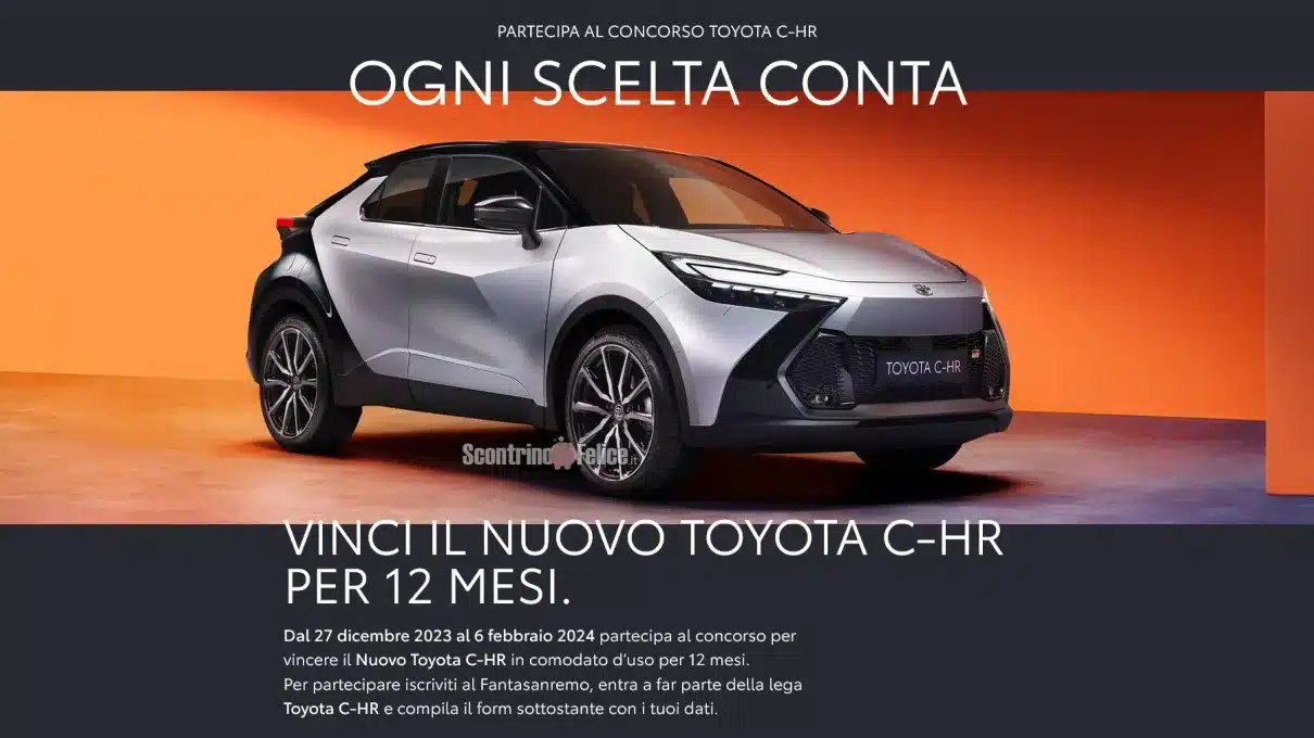 Concorso gratuito Toyota x FantaSanremo