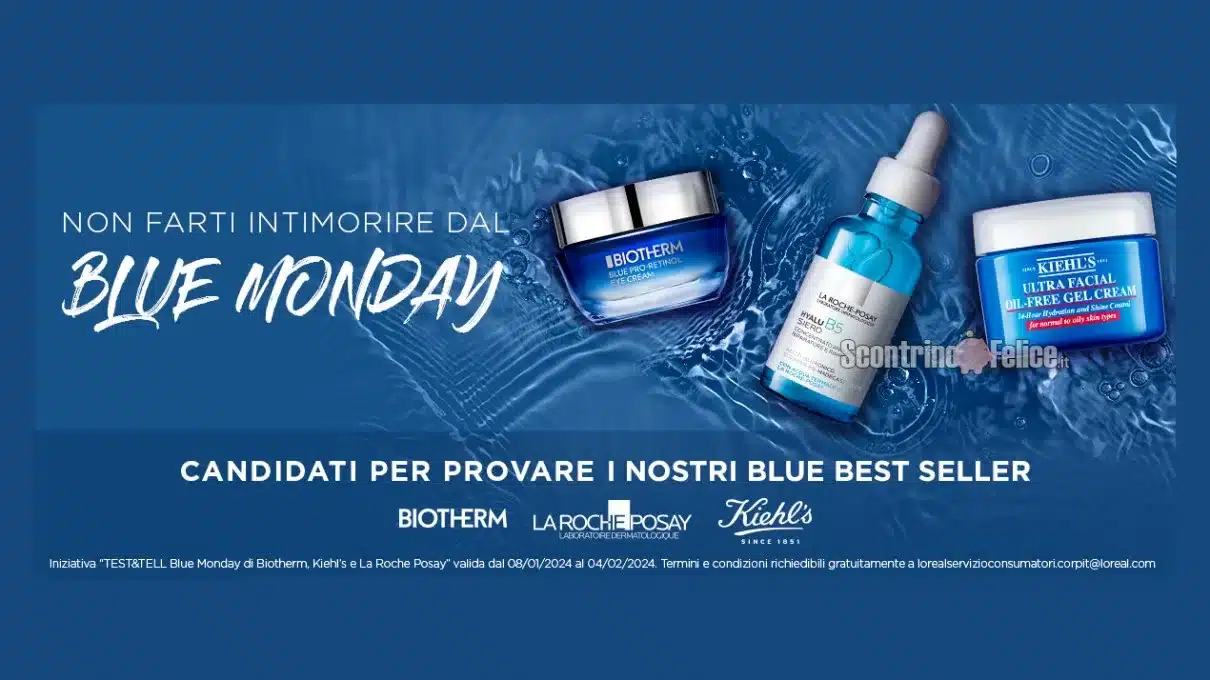 Diventa tester Biotherm, La Roche-Posay, Kiehl's "Blue Beauty Routine"