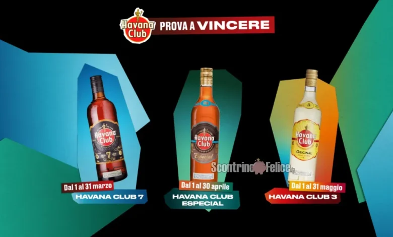 Concorso gratuito Havana Club: vinci 30 bottiglie al mese